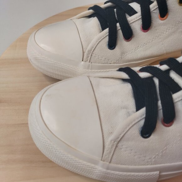 American Eagle Outfitters White w/ Multicolor Eyelets Hi-Top Sneakers Women US 9 - Picture 4 of 13